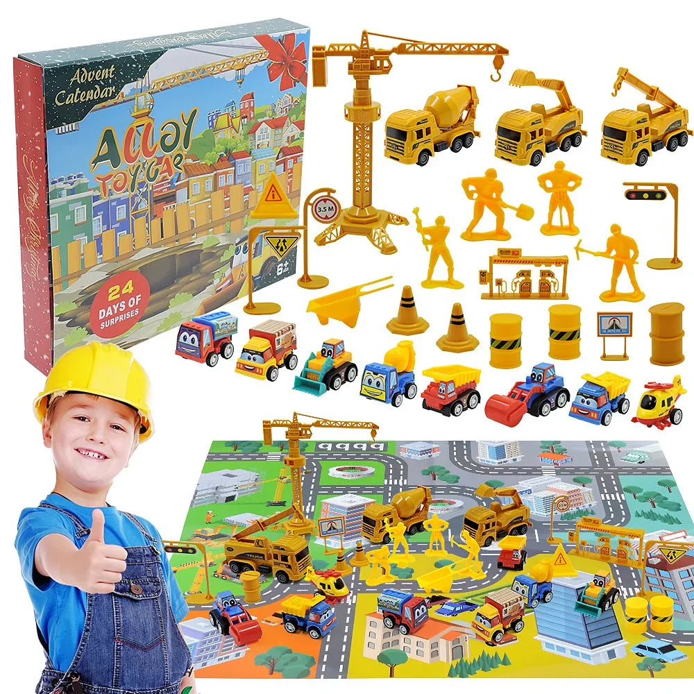 24-Day Christmas Advent Calendar with DIY Tree & Train Set