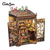 Owl Bookstore Miniature Book Nook DIY Kit with LED Lighting