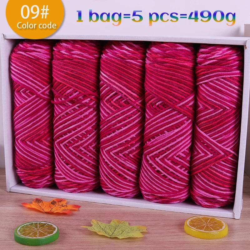 Multicolor Gradient Dyed Acrylic Yarn for Knitting & Crochet