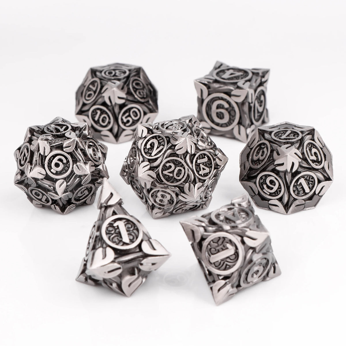 Metal Polyhedral Dice Set for Tabletop RPGs