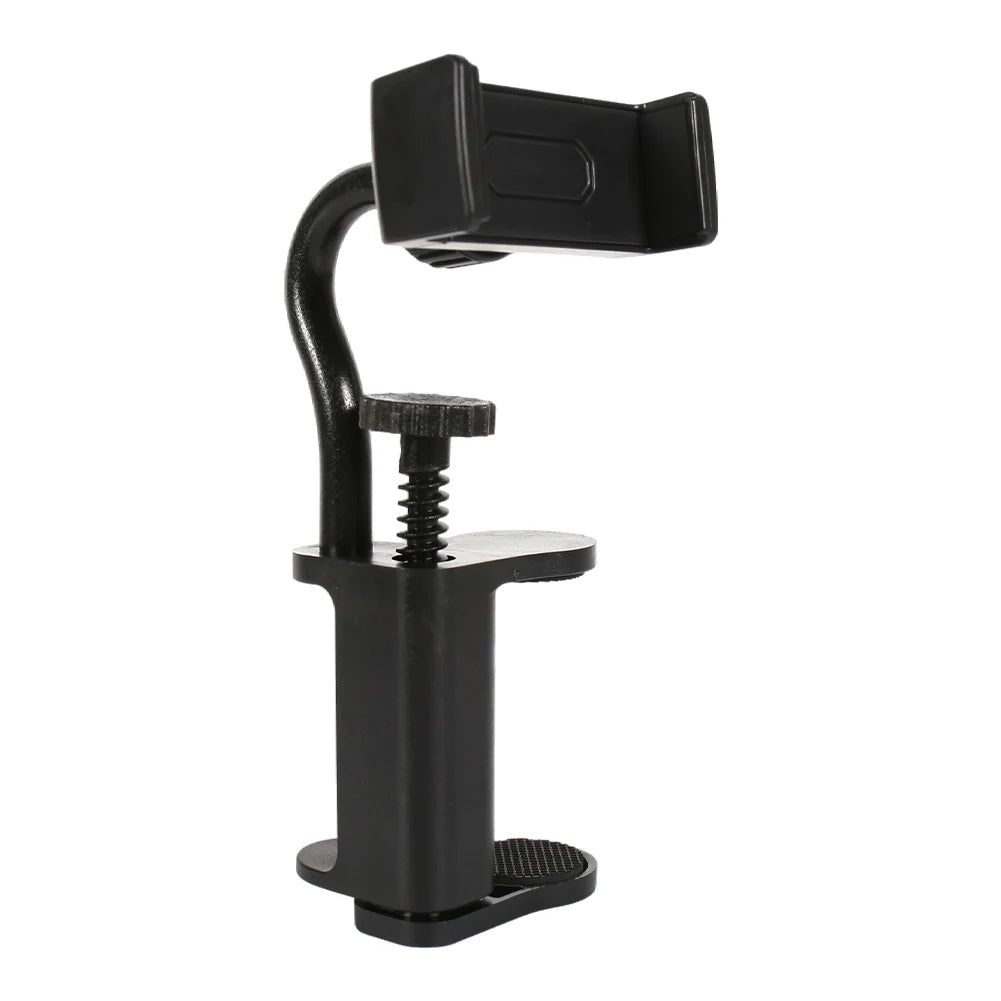 Black adjustable guitar phone holder clamp with a lever mechanism