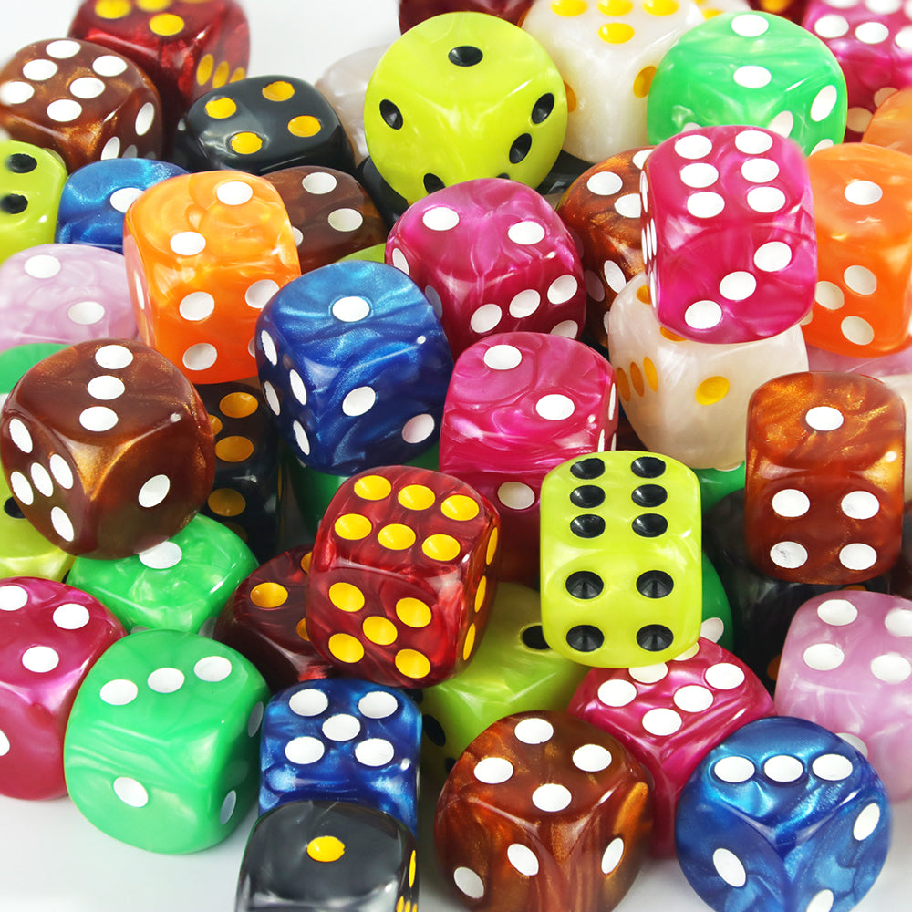 Marble Acrylic Dice Set – 16mm Round Corner Tabletop Dice
