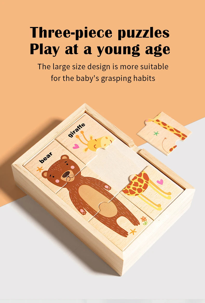 Wooden Animal Shape Puzzle for Early Learning