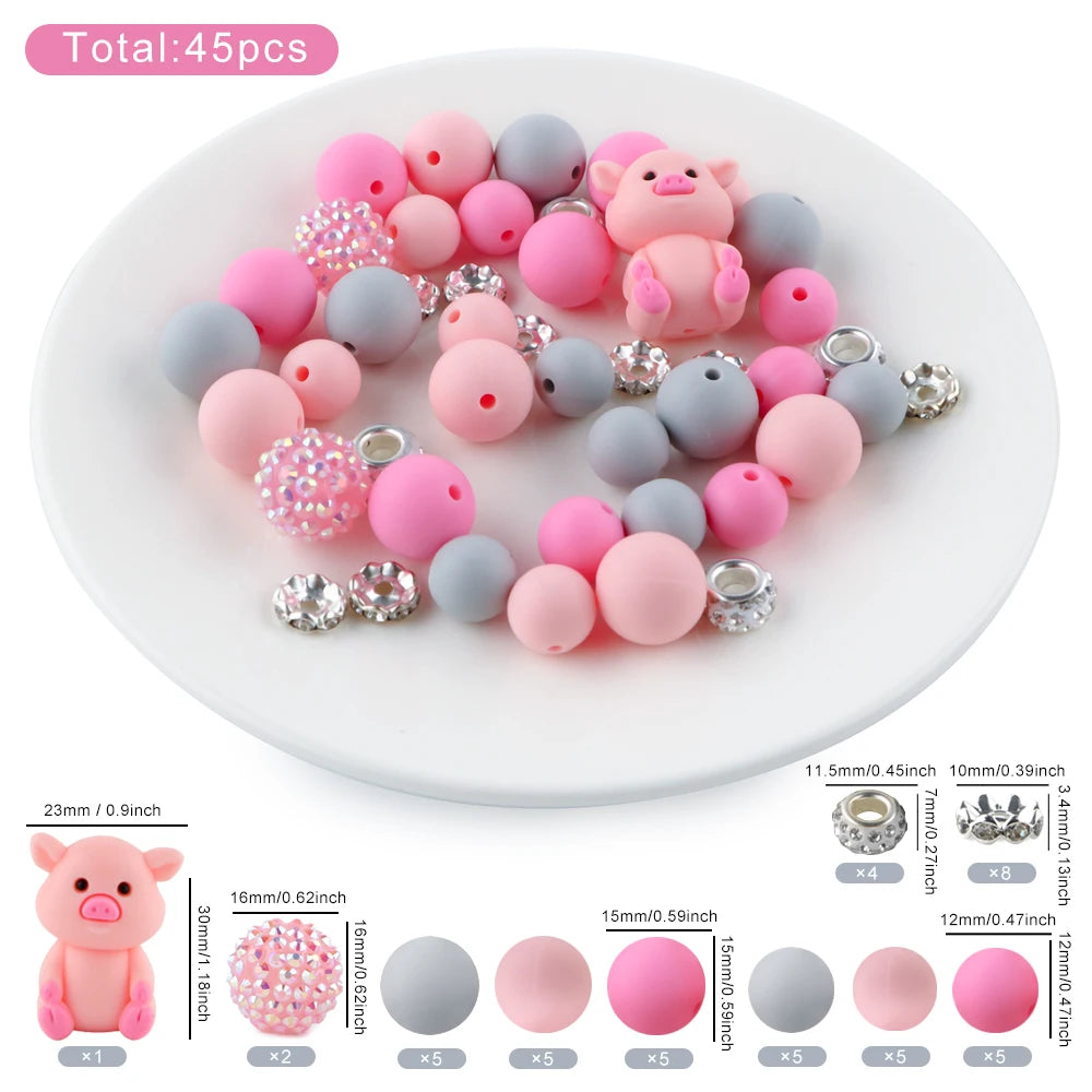 3D Animal Silicone Beads Set for Jewelry Making