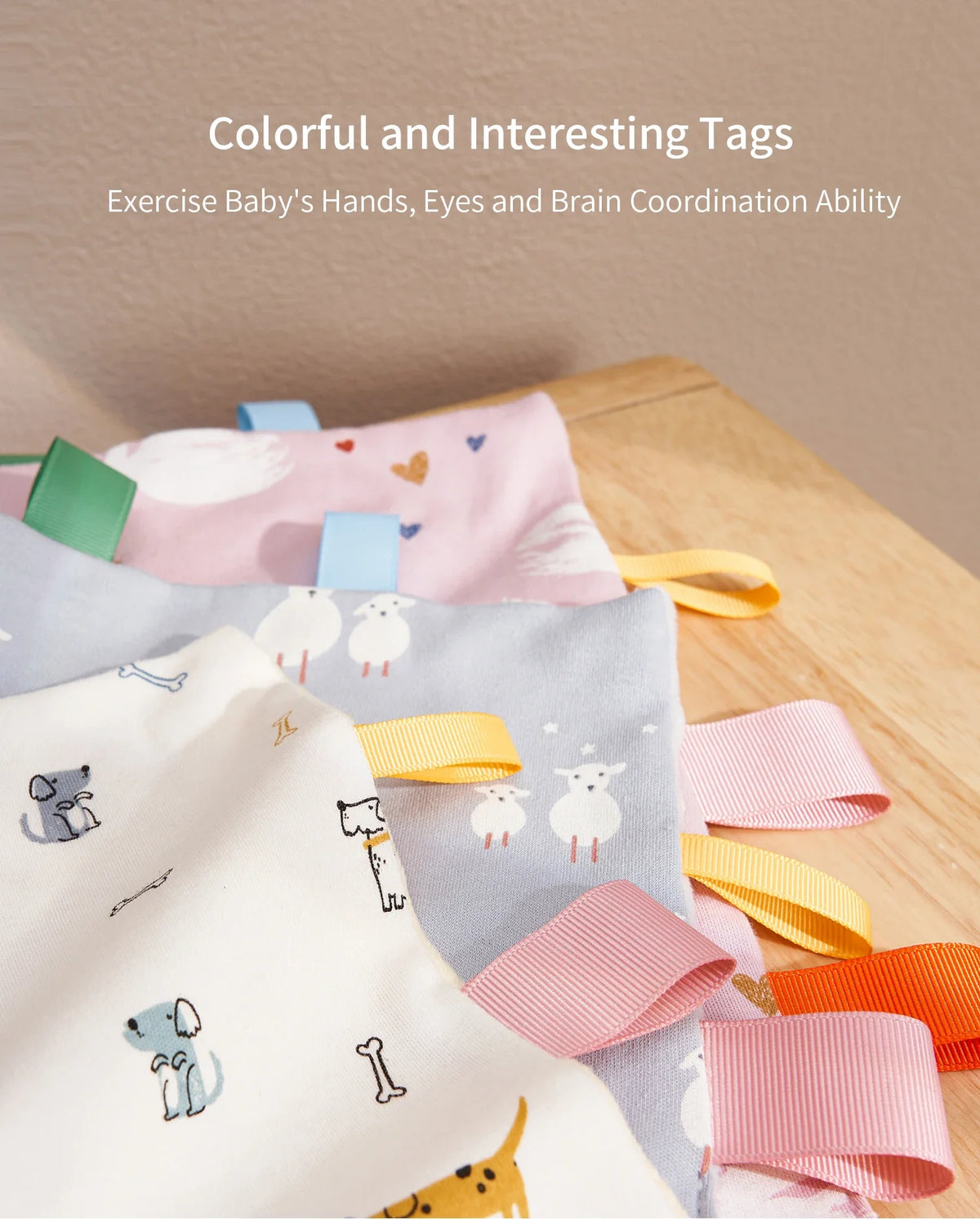 Baby Sensory Tag Comfort Blanket with Soft Cotton