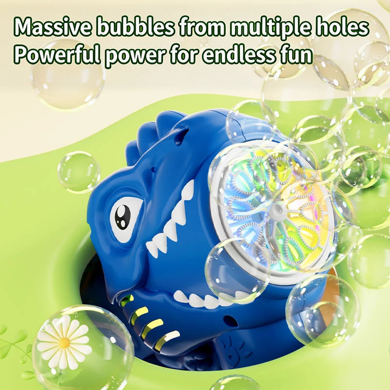 Dinosaur Bubble Gun for Kids – Auto Blower with Refillable Liquid
