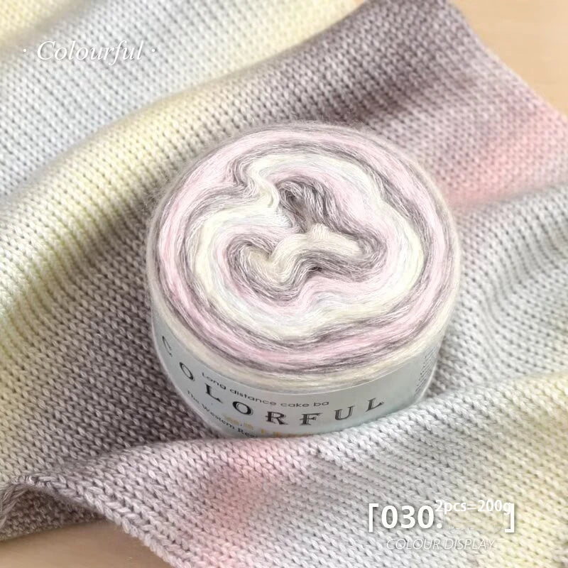 Gradient Cake Yarn – 200g Soft Wool Blend for Knitting & Crochet
