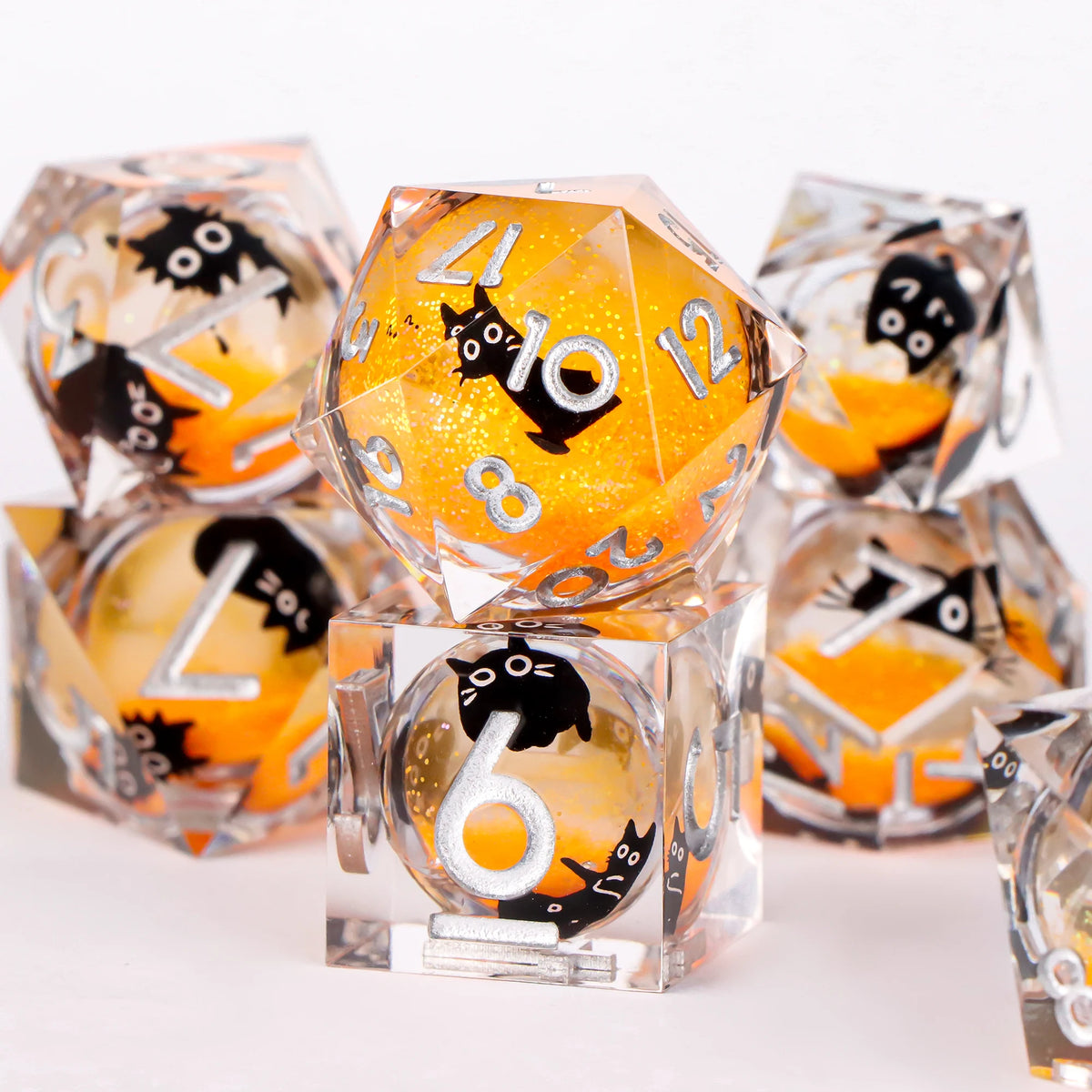 Resin Polyhedral Dice Set for Tabletop RPGs (7 Pieces)