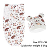 White cotton newborn swaddle blanket and hat set for babies