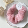 Plush Knit Scrunchie Hair Ties with Leather Accent