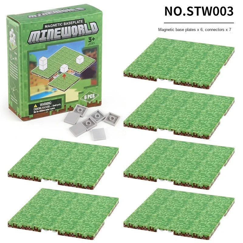 Magnetic Building Block Base Plates for Creative Play