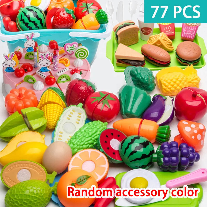 Pretend Play Food Cutting Set for Kids – Educational Fruit & Vegetable Toy