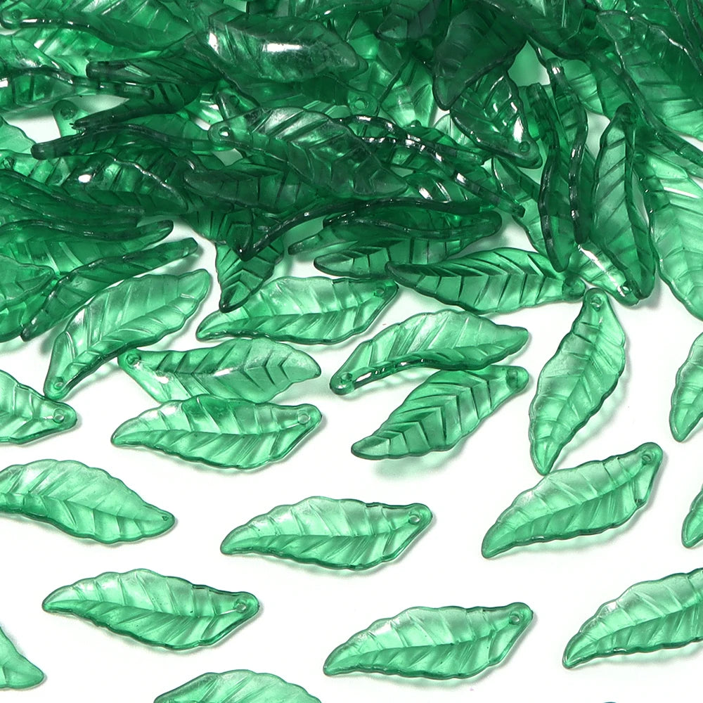 Colorful Acrylic Leaf Charms for Jewelry Making and DIY Crafts (100-Pack)