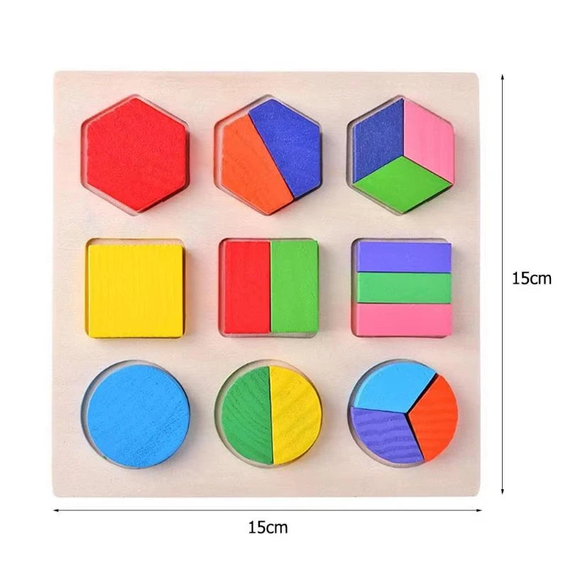 Wooden Geometric Shape Sorting Puzzle for Toddlers