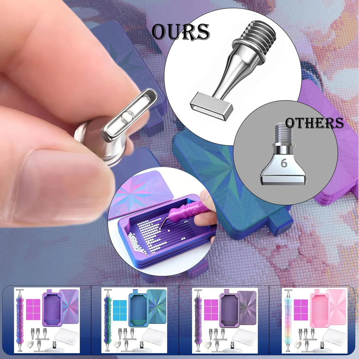 Diamond Painting Pen Set with Interchangeable Tips and Tray