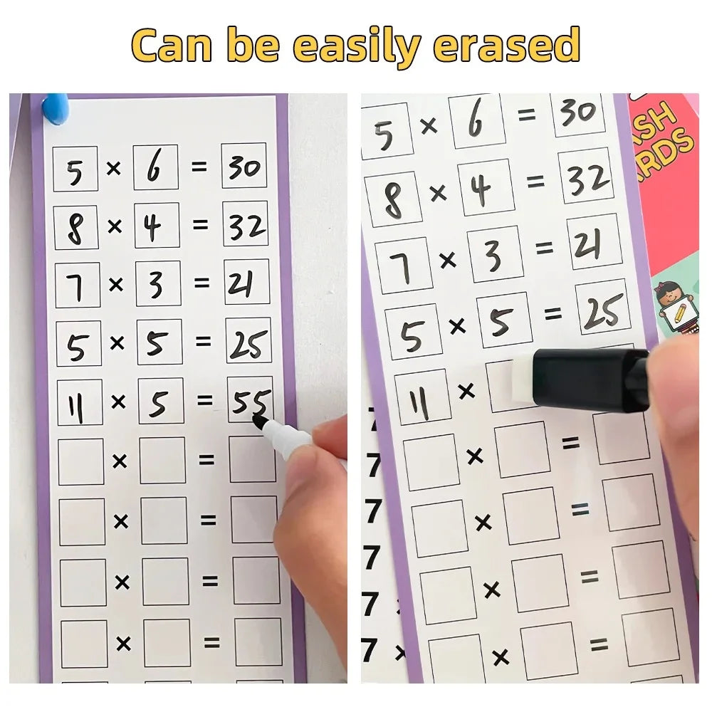 Erasable Math Practice Cards for Kids – Addition, Subtraction, Multiplication & Division