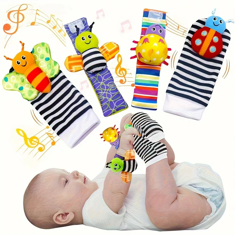 Baby Rattle Sock Toy Set – Soft Sensory & Teething Fun
