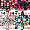 A collection of 25 silicone Halloween-themed beads and charms for jewelry making and crafting.