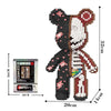 A 3D building kit of an illuminated bear figure made from micro diamond blocks.