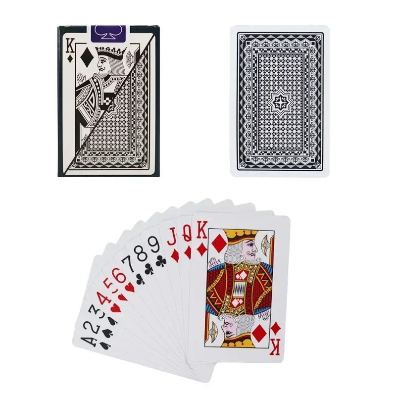 A deck of waterproof plastic playing cards featuring a King and Ace of Spades design.