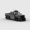 A detailed model of a classic supercar built from building blocks.