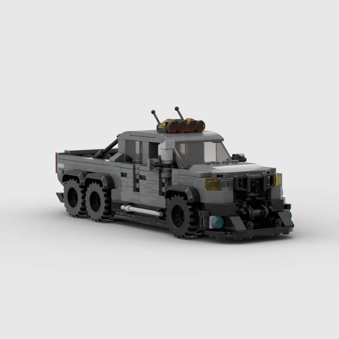 A detailed model of a classic supercar built from building blocks.