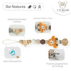 Wooden Baby Pacifier Clip with Crochet Charms