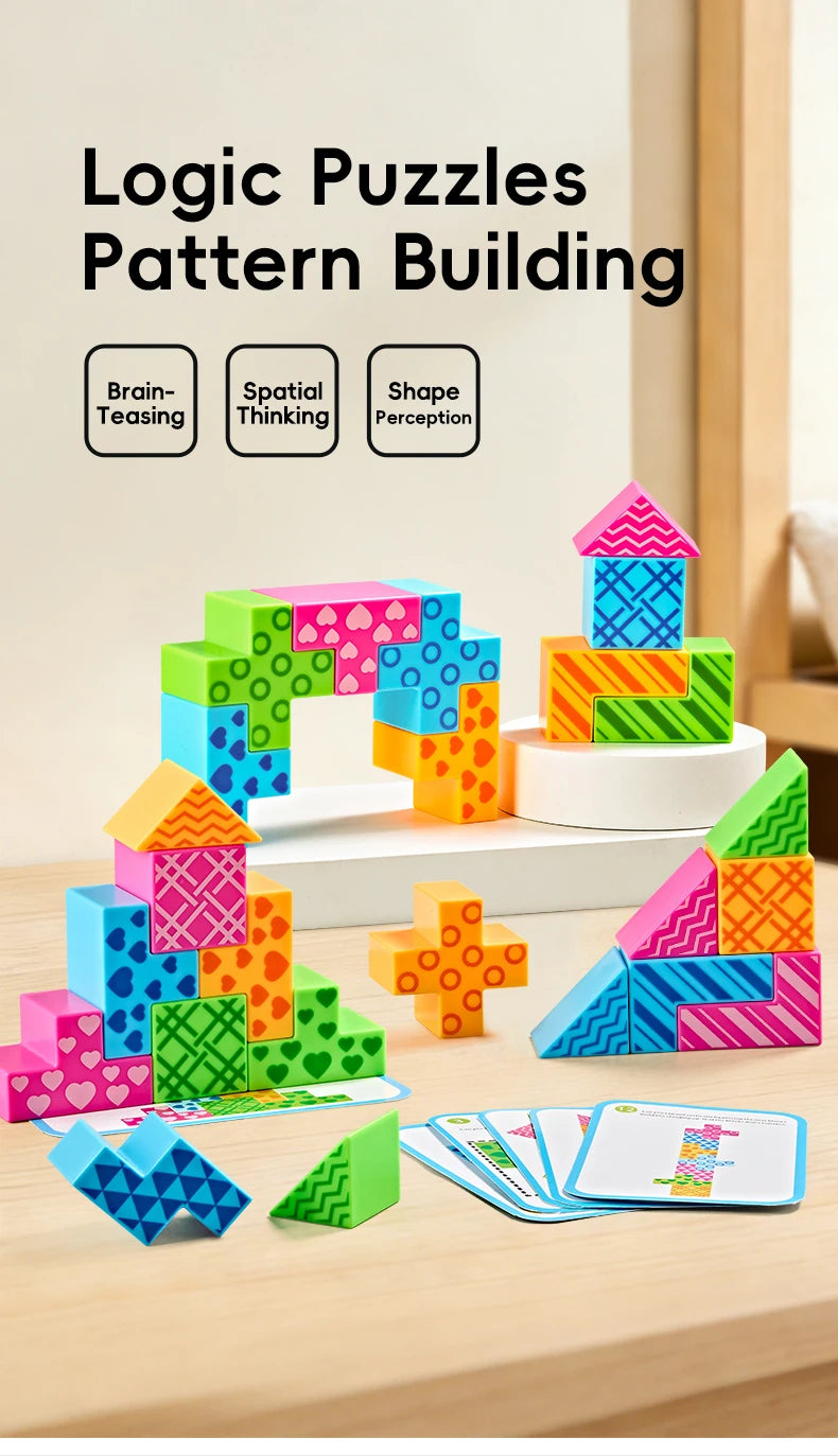 3D Logic Puzzle Building Blocks for Kids – STEM Learning & Fine Motor Skills