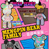 A colorful set of illuminated 3D bear building blocks for a family kit featuring various bear designs.