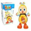 A yellow electric dancing bee musical toy with large eyes and wings.
