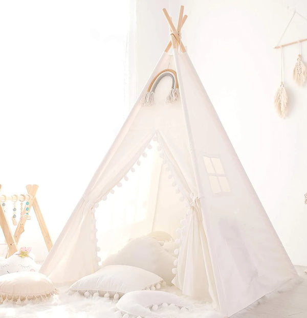 Kids' Foldable Teepee Play Tent with Curtains