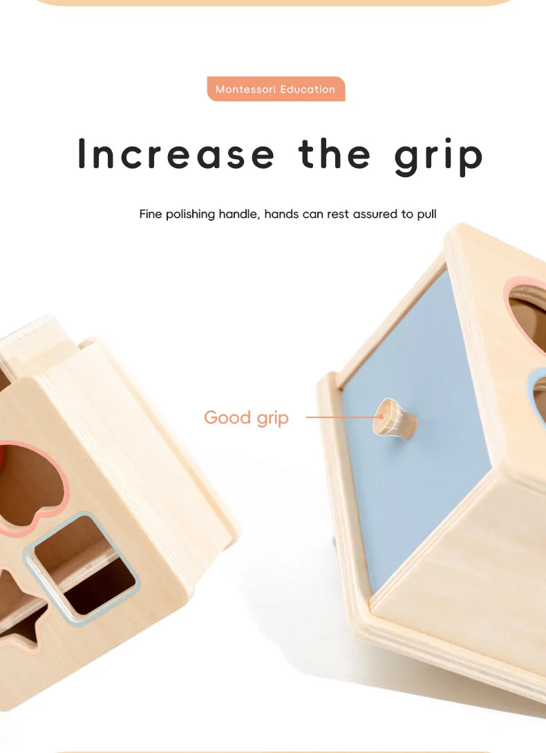 Wooden Montessori Sorting Box with Shape & Color Matching Games