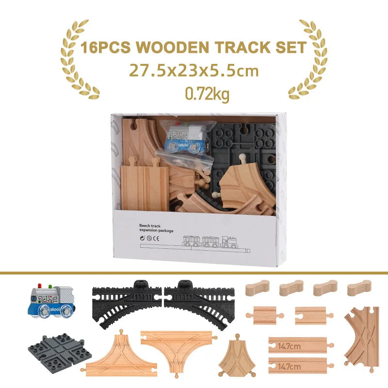 Wooden Train Track Expansion Set – Compatible with All Major Brands