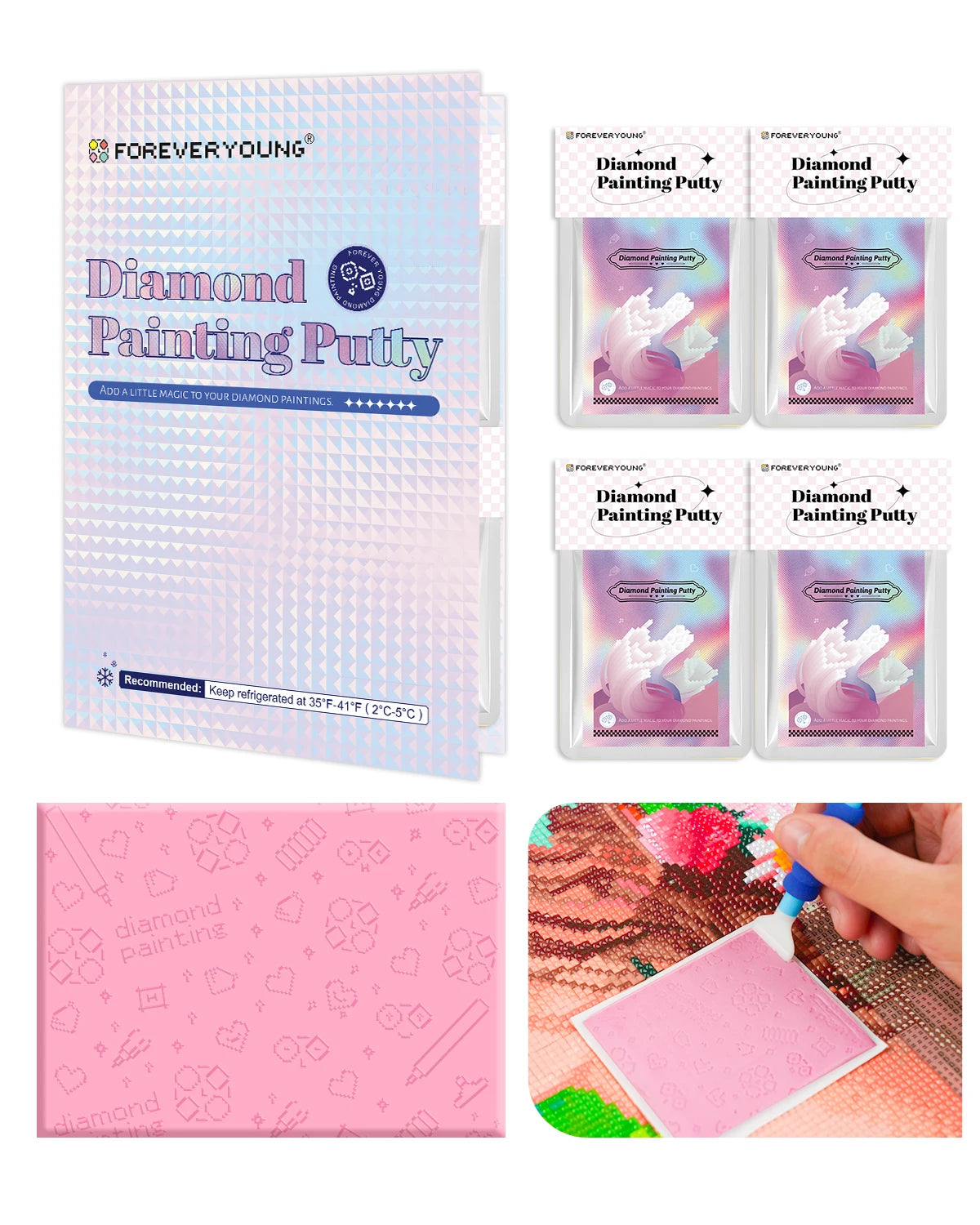 Diamond Painting Putty Wax — 4-Pack Resin Clay for Precision Placement