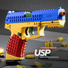 Realistic Building Block Toy Pistol with Shell-Ejecting Action