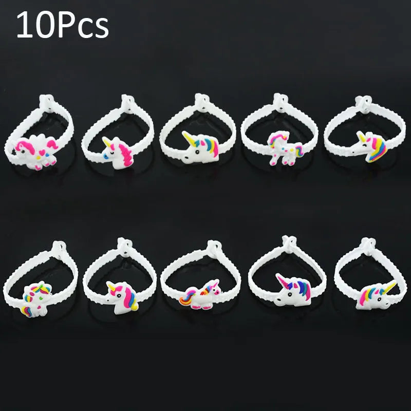 Unicorn Party Activity Kit with Bracelets, Rings, Tattoos, Stickers, and Puzzle