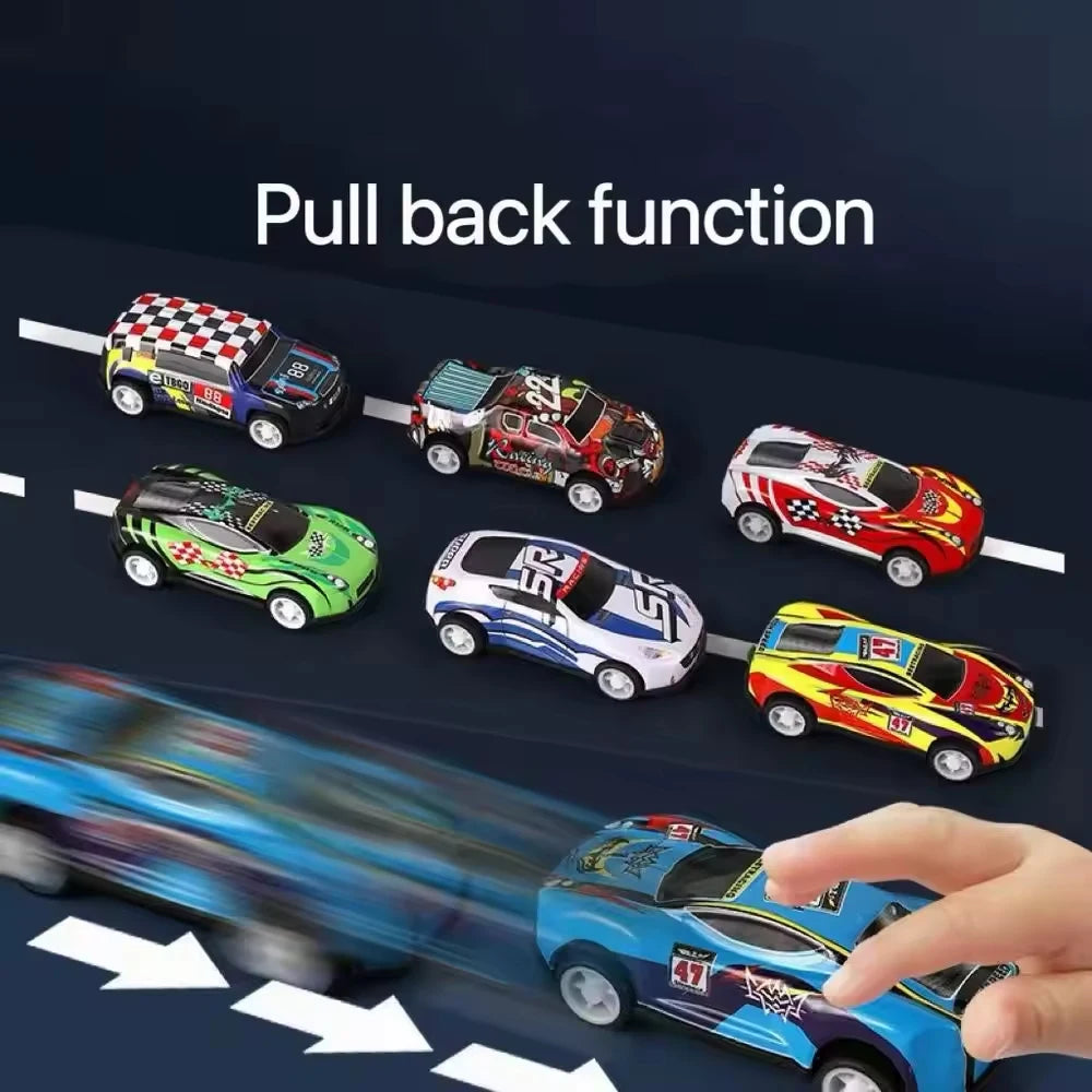 Diecast Pull-Back Car Set - Mini Vehicle Collection for Kids