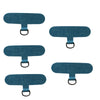 Three teal fabric phone lanyard straps with metal clasps shown individually.