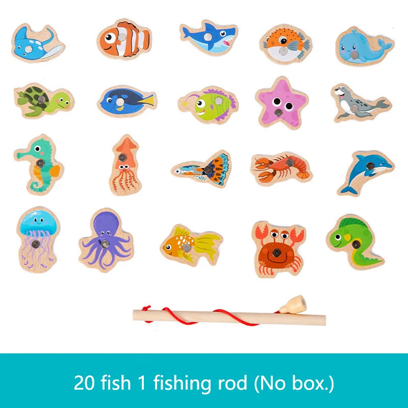 Wooden Magnetic Fishing Game for Kids