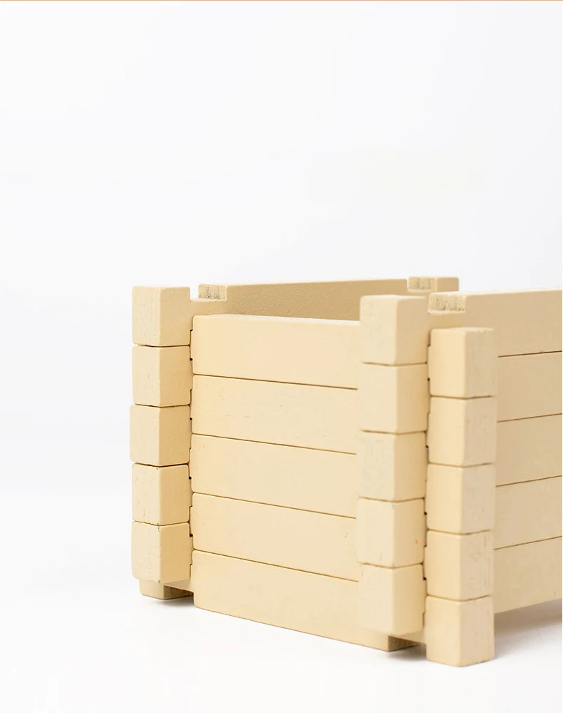 Natural Wooden Building Blocks Set for Toddlers