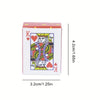 A rectangular box of portable mini playing cards featuring a king card design on the front.