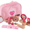 Wooden Pretend Play Makeup Set with Dressing Table & Makeup Bag