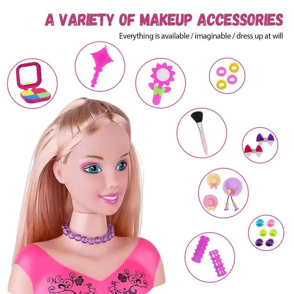 Half-Body Makeup Styling Doll with 23 Accessories