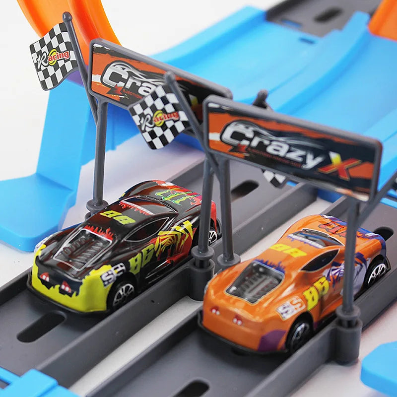 Double-Loop Racing Track Set with Inertia Cars
