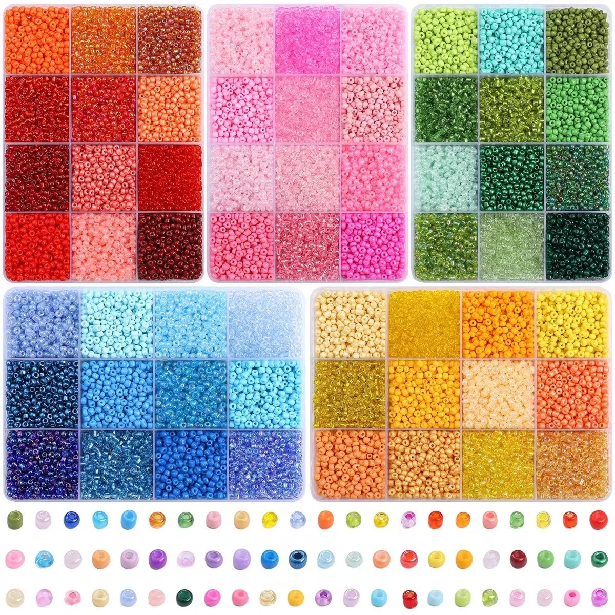 Glass Seed Beads Craft Kit with Organizer Box