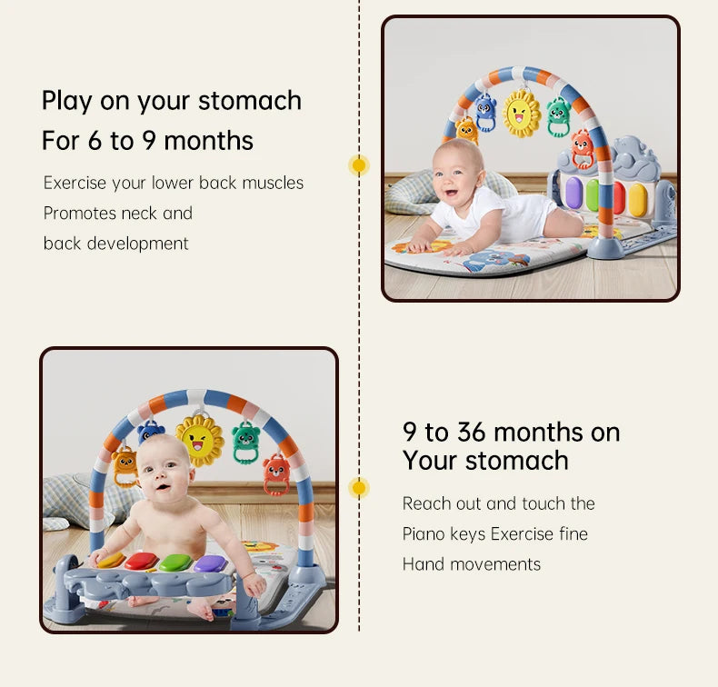 Interactive Baby Play Mat with Music, Lights & 5 Sensory Toys
