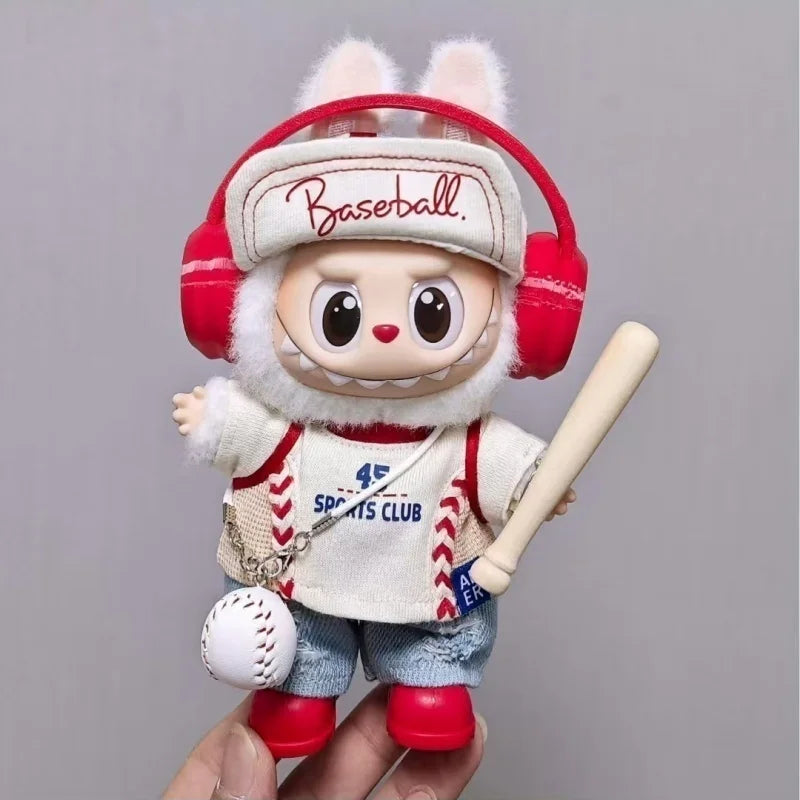 Baseball Outfit Set for Labubu Dolls (15-17cm)