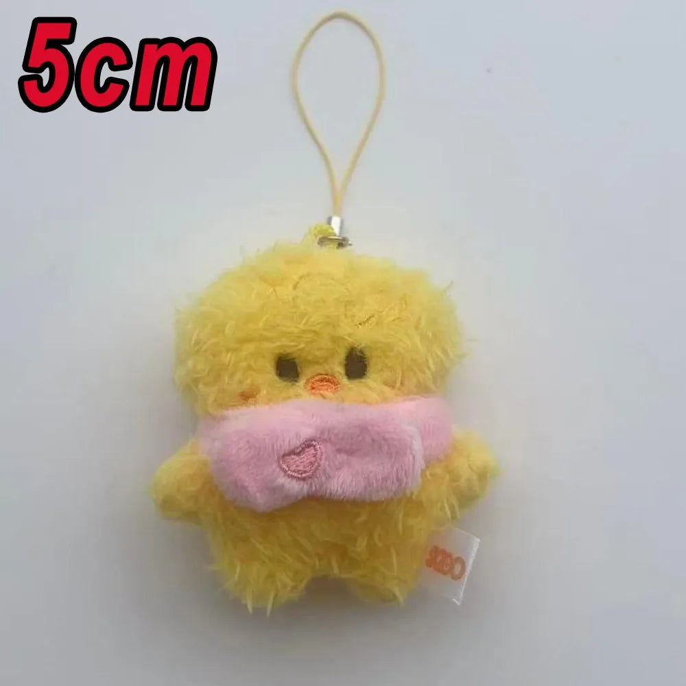 Adorable Plush Cartoon Keychain – Soft Pink Mini Pendant