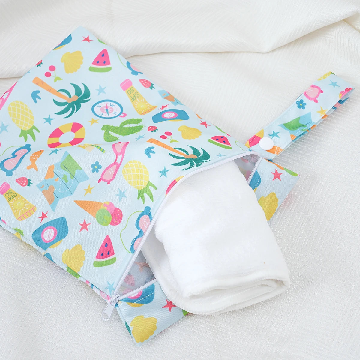 2-Pack Waterproof Wet/Dry Bags for Diapers & Baby Essentials