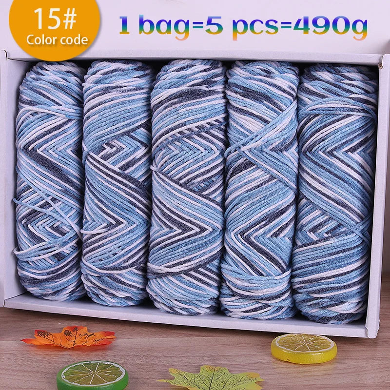 Multicolor Gradient Dyed Acrylic Yarn for Knitting & Crochet